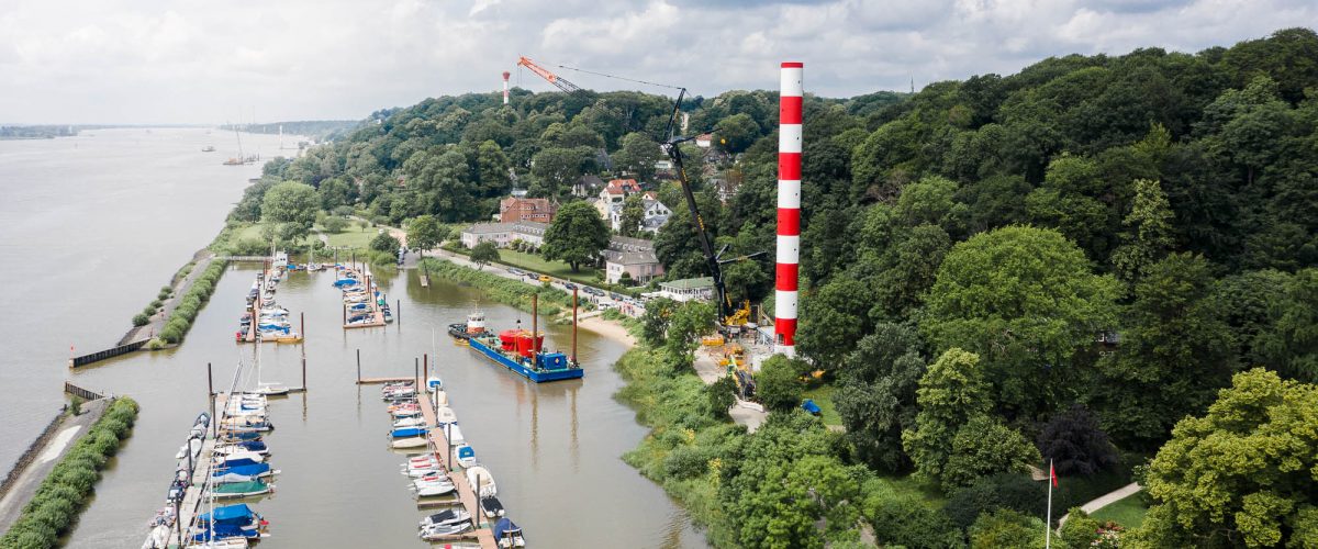 Max Bögl Errichtung der Richtfeuerlinie Blankenese Hamburg